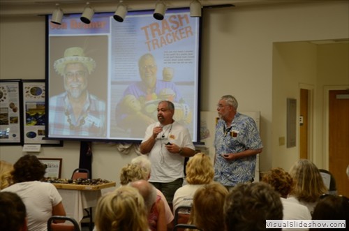 Ed Perry (left) introduces Curt Ebbesmeyer (right) and "Plastic, Garbage Patches and Tsunamis"