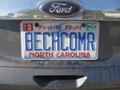 North Carolina license plate